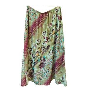 Blair Womens Vintage 90s Fairy Whimsy Boho Chic Cottage Floral Midi Skirt M